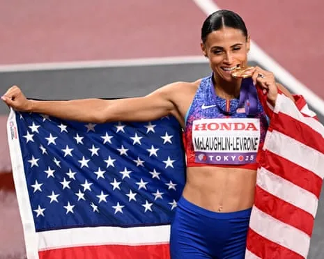 The American sprinter runs speediest female 400m in fourty years to win championship title
